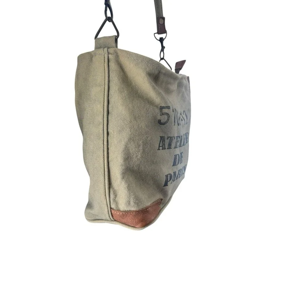Myra Bag Cowhide Canvas Atelier De Paris Shoulder Purse Tote Bag Fast Shipping